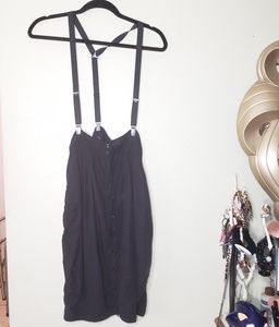 COP COPINE Black Suspenders Button Skirt